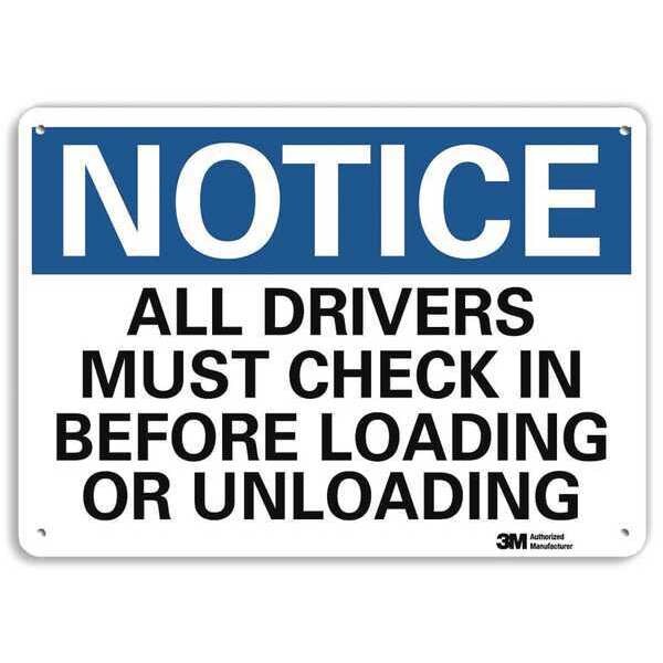 Notice Sign, 7 in H, 10 in W, Plastic, Vertical Rectangle, English, U5-1039-NP_10X7