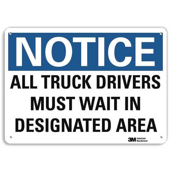 Reflective  Loadiing & Unloading Sign, 10 in Height, 14 in Width, Aluminum, Horizontal Rectangle