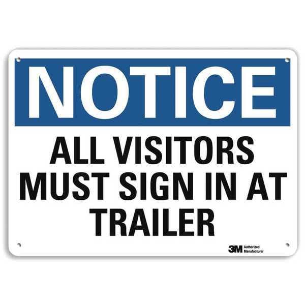 Notice Sign, 10 in H, 14 in W, Aluminum, Horizontal Rectangle, English, U5-1066-RA_14X10