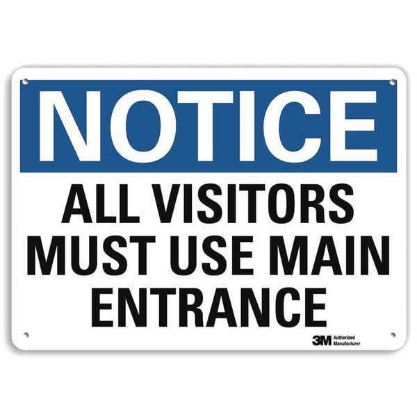 Notice Sign, 10 in H, 14 in W, Aluminum, Horizontal Rectangle, English, U5-1067-RA_14X10