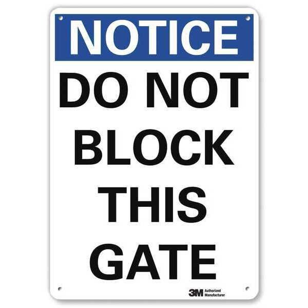 Notice Sign, 14 in H, 10 in W, Aluminum, Vertical Rectangle, English, U5-1126-RA_10X14
