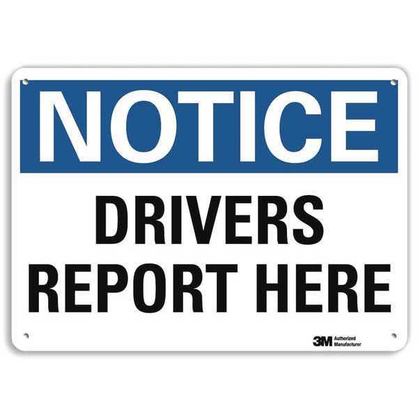Notice Sign, 10 in H, 14 in W, Aluminum, Horizontal Rectangle, English, U5-1158-RA_14X10