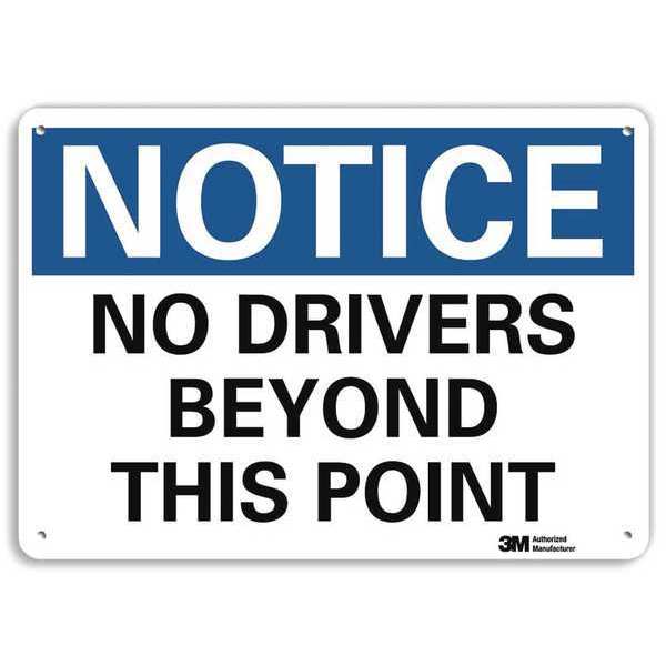 Notice Sign, 10 in H, 14 in W, Plastic, Horizontal Rectangle, English, U5-1361-NP_14X10
