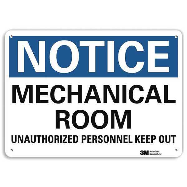 Notice Sign, 10 in H, 14 in W, Aluminum, Horizontal Rectangle, English, U5-1322-NA_14x10