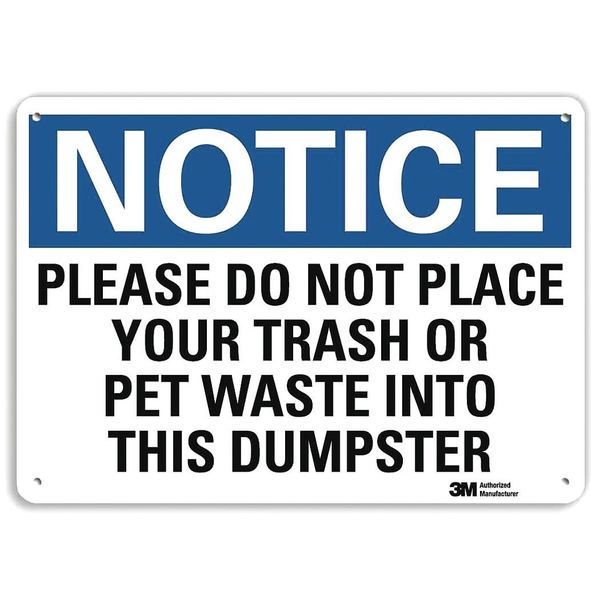 Plastic Notice Sign, 4 Holes, 10