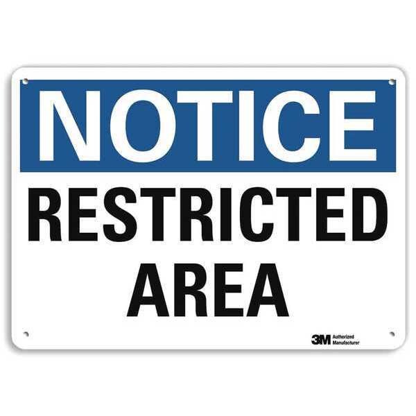 Notice Sign, 10 in H, 14 in W, Aluminum, Horizontal Rectangle, English, U5-1484-RA_14X10