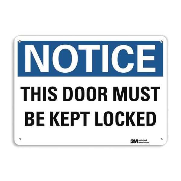 Notice Sign, 10 in H, 14 in W, Aluminum, Horizontal Rectangle, English, U5-1553-RA_14X10