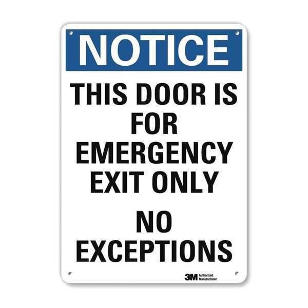 Notice Sign, 14 in x 10 in, Aluminum