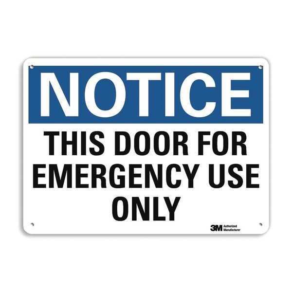 Notice Sign, 10 in H, 14 in W, Aluminum, Horizontal Rectangle, English, U5-1550-RA_14X10