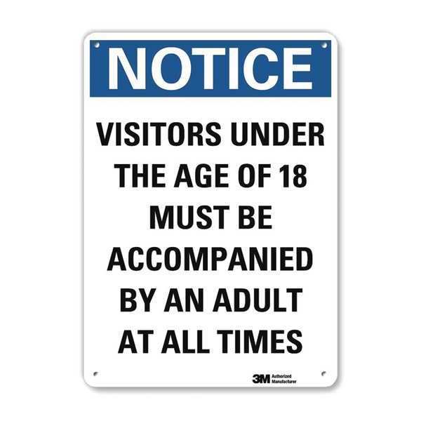 Notice Sign, 10 in H, 7 in W, Aluminum, Horizontal Rectangle, English, U5-1605-NA_7x10