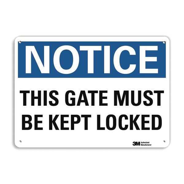 Notice Sign, 10 in H, 14 in W, Plastic, Horizontal Rectangle, English, U5-1558-NP_14X10