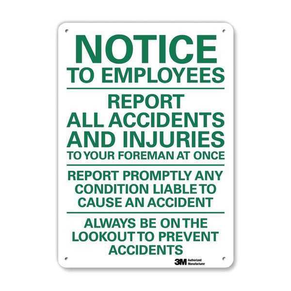 NoticeSign, RecycldReflecAlum, 10inWx14inH, U5-1572-RA_10X14