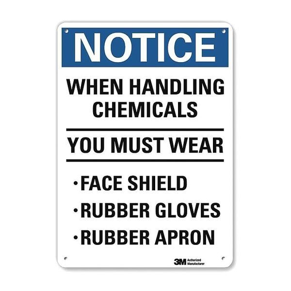 Notice Sign, 10 in Height, 7 in Width, Plastic, Horizontal Rectangle, English
