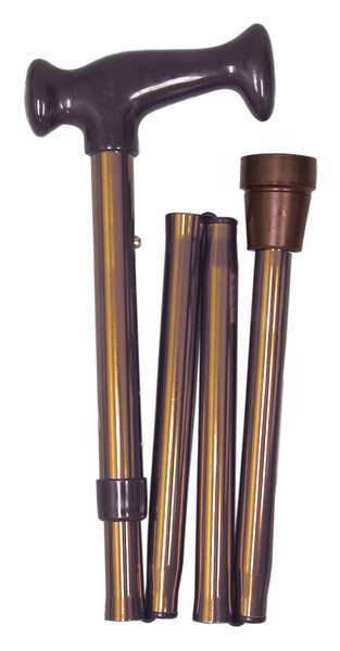 Folding Cane, Derby-Top, 15 in., Bronze