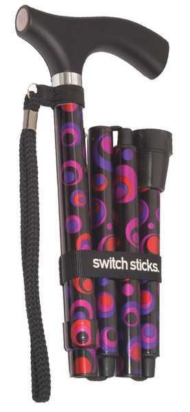 Walking Stick, Single, 12in H, Circles, Wood