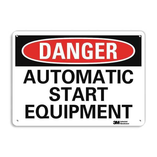 Danger Sign, 10 in Height, 14 in Width, Aluminum, Vertical Rectangle, English