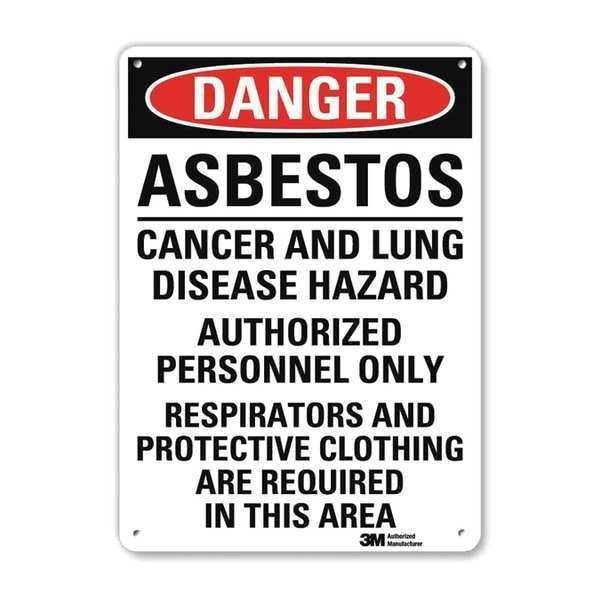 Danger Sign, 10 in Height, 7 in Width, Aluminum, Horizontal Rectangle, English