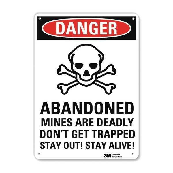 Danger Sign, 14 in H, 10 in W, Vertical Rectangle, English, U3-1082-NA_10x14