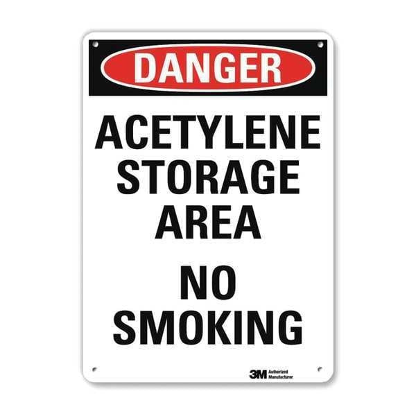 Danger Sign, 10 in Height, 7 in Width, Aluminum, Horizontal Rectangle, English