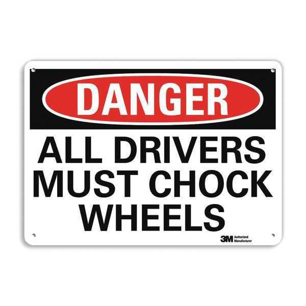 Danger Sign, 7 in H, 10 in W, Plastic, Vertical Rectangle, English, U3-1101-NP_10X7