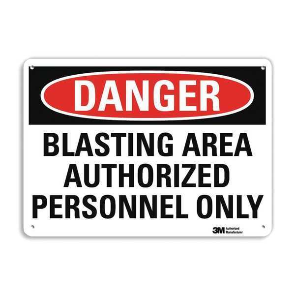 Danger Sign, 10 in Height, 14 in Width, Aluminum, Vertical Rectangle, English
