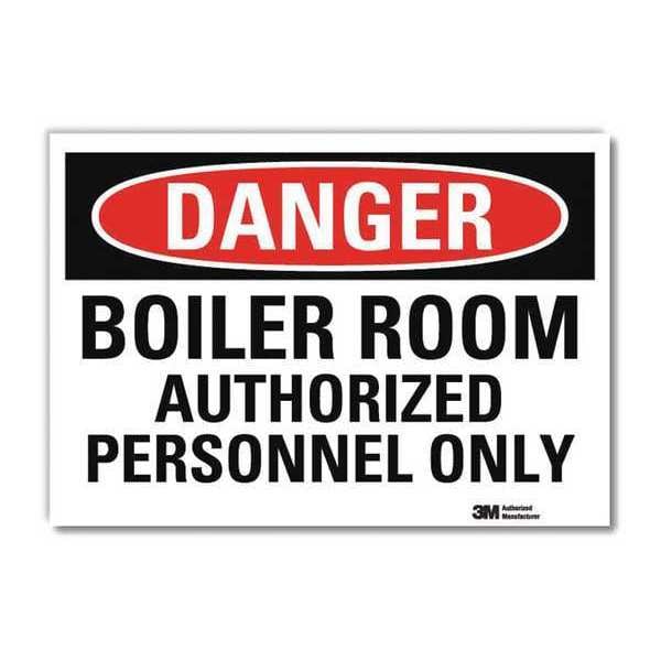 Danger Sign, 5 in H, 7 in W, Reflective Sheeting, Horizontal Rectangle, English, U3-1138-RD_7X5