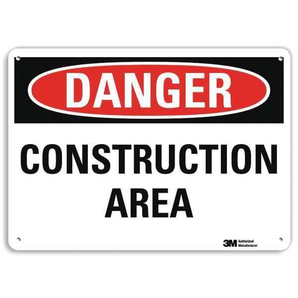 Danger Sign, 7 in Height, 10 in Width, Plastic, Vertical Rectangle, English