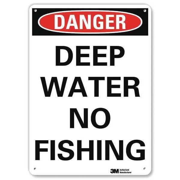 Danger Sign, 10 in Height, 7 in Width, Aluminum, Horizontal Rectangle, English