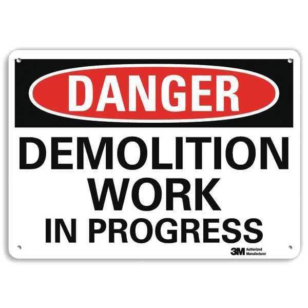 Danger Sign, 10 in Height, 14 in Width, Plastic, Horizontal Rectangle, English