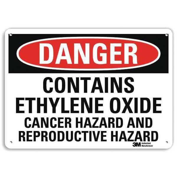 Danger Sign, 10 in H, 14 in W, Plastic, Horizontal Rectangle, English, U3-1261-NP_14X10