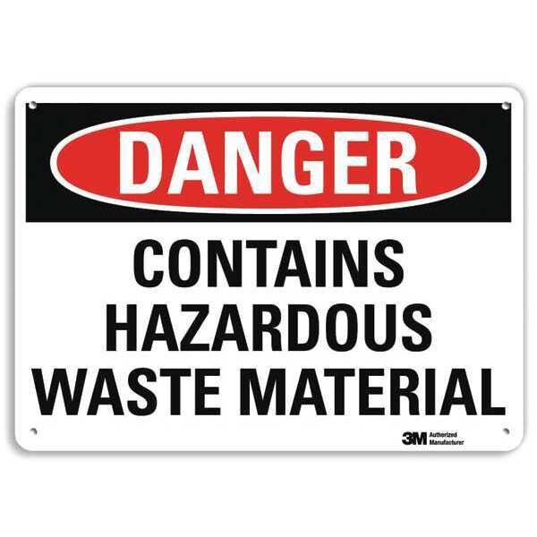 Danger Sign, 10 in H, 14 in W, Plastic, Horizontal Rectangle, English, U3-1262-NP_14X10