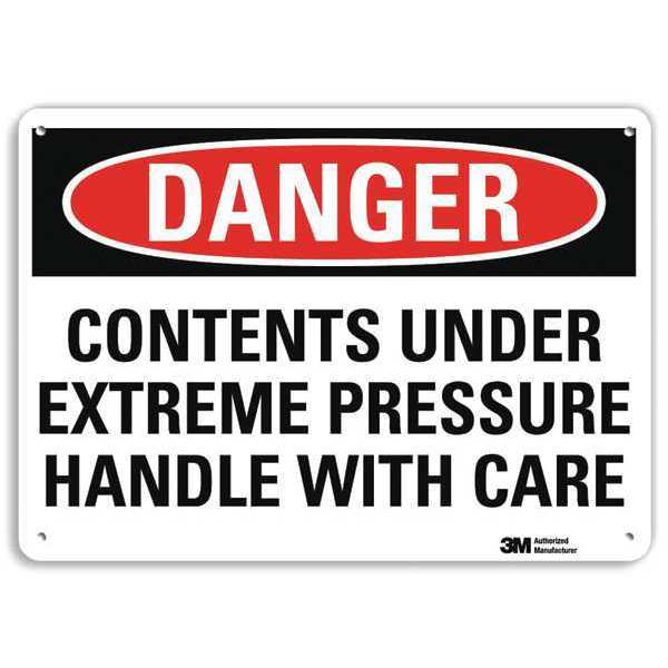 Danger Sign, 10 in H, 14 in W, Plastic, Horizontal Rectangle, English, U3-1266-NP_14X10