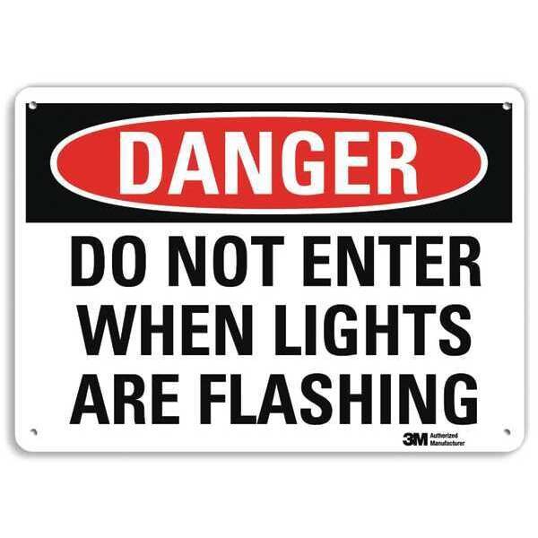 Danger Sign, 10 in H, 14 in W, Aluminum, Vertical Rectangle, English, U3-1326-RA_14X10