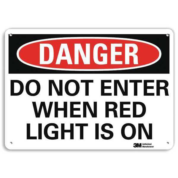 Danger Sign, 10 in H, 14 in W, Aluminum, Vertical Rectangle, English, U3-1327-RA_14X10