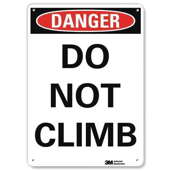 Danger Sign, 10 in Height, 7 in Width, Plastic, Horizontal Rectangle, English