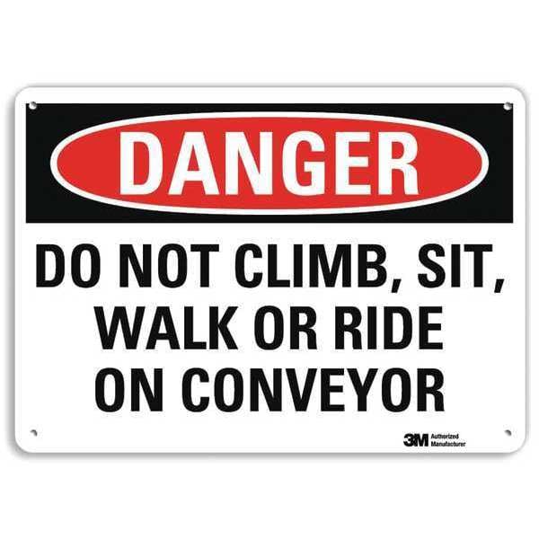 Danger Sign, 10 in Height, 14 in Width, Aluminum, Vertical Rectangle, English