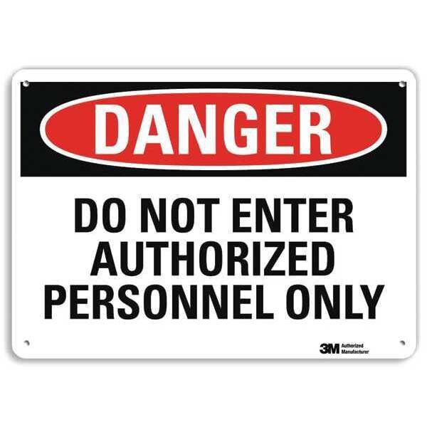 Danger Sign, 10 in H, 14 in W, Aluminum, Horizontal Rectangle, English, U3-1314-NA_14x10