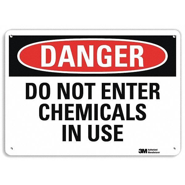 Danger Sign, 7 in H, 10 in W, Plastic, Vertical Rectangle, English, U3-1316-NP_10X7