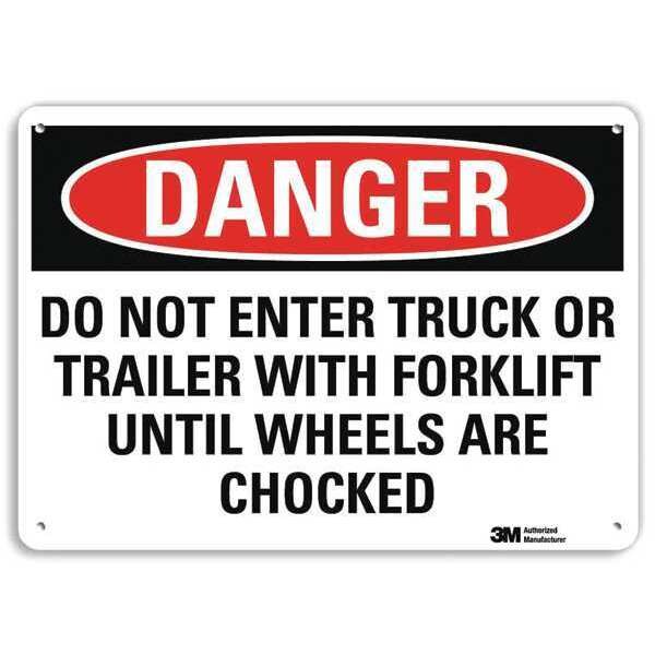 Danger Sign, 7 in H, 10 in W, Plastic, Vertical Rectangle, English, U3-1322-NP_10X7