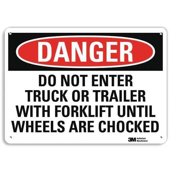 Danger Sign, 10 in H, 14 in W, Plastic, Horizontal Rectangle, English, U3-1323-NP_14X10