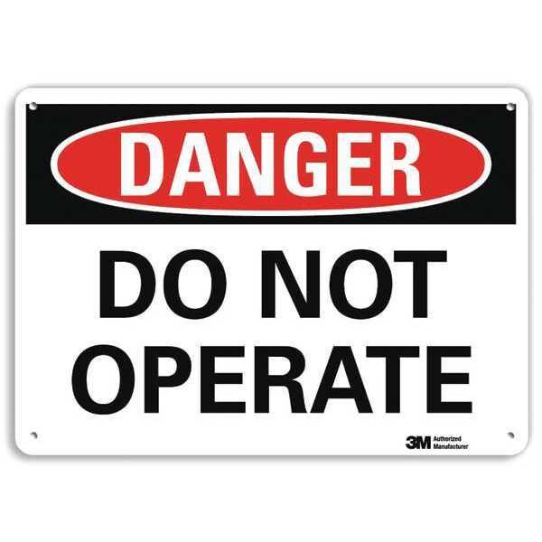Danger Sign, 7 in Height, 10 in Width, Plastic, Vertical Rectangle, English