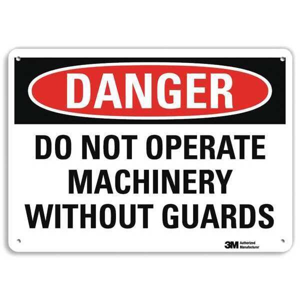 Danger Sign, 10 in Height, 14 in Width, Plastic, Horizontal Rectangle, English