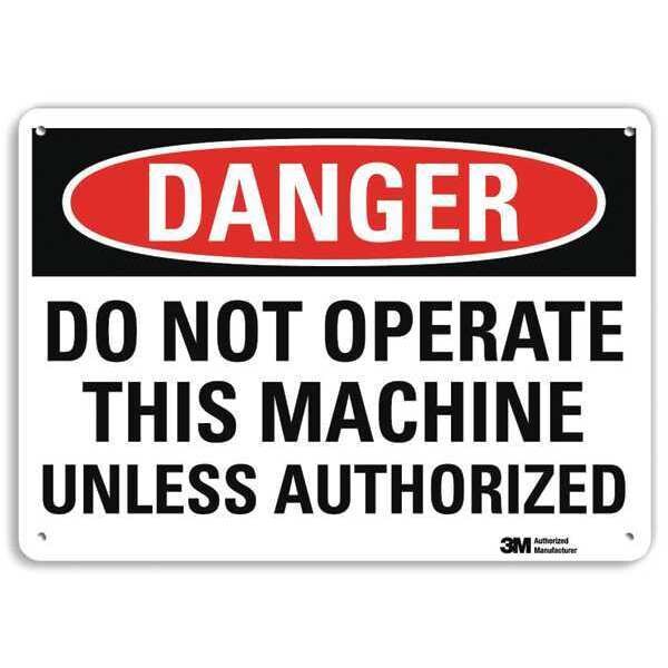 Danger Sign, 10 in H, 14 in W, Aluminum, Vertical Rectangle, English, U3-1341-RA_14X10