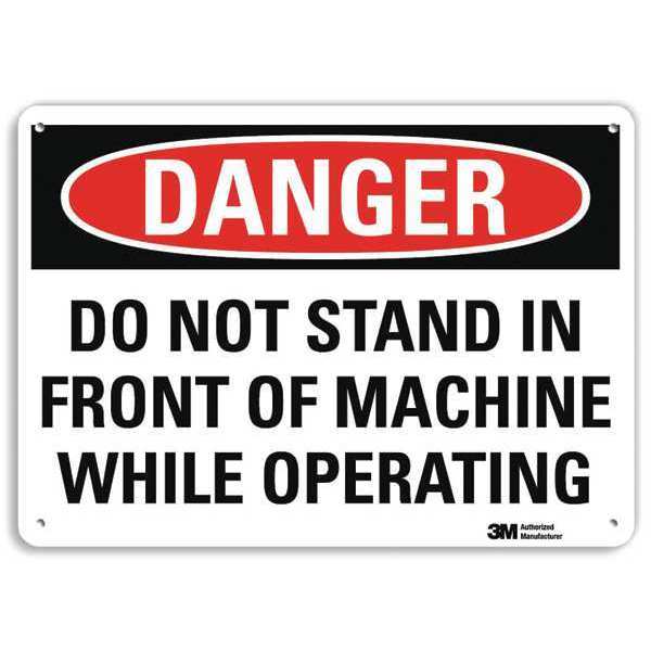 Danger Sign, 7 in Height, 10 in Width, Plastic, Vertical Rectangle, English