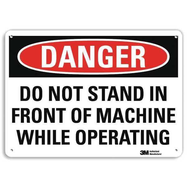Danger Sign, 10 in Height, 14 in Width, Aluminum, Vertical Rectangle, English