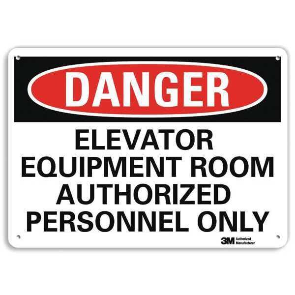Danger Sign, 10 in H, 14 in W, Aluminum, Vertical Rectangle, English, U3-1416-RA_14X10