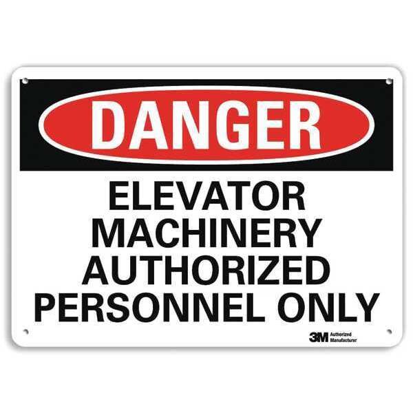 Danger Sign, 10 in H, 14 in W, Aluminum, Vertical Rectangle, English, U3-1417-RA_14X10