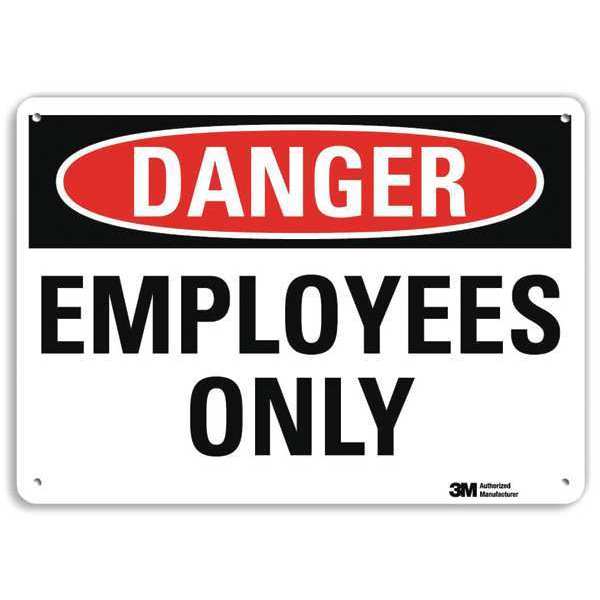 Danger Sign, 10 in H, 14 in W, Plastic, Horizontal Rectangle, English, U3-1421-NP_14X10