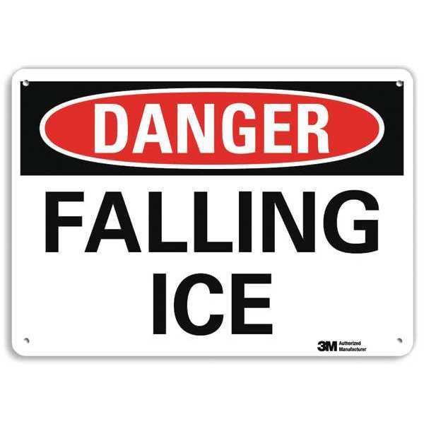 Reflective  Icy Conditions Sign, 10 in Height, 14 in Width, Non-PVC Polymer, Horizontal Rectangle