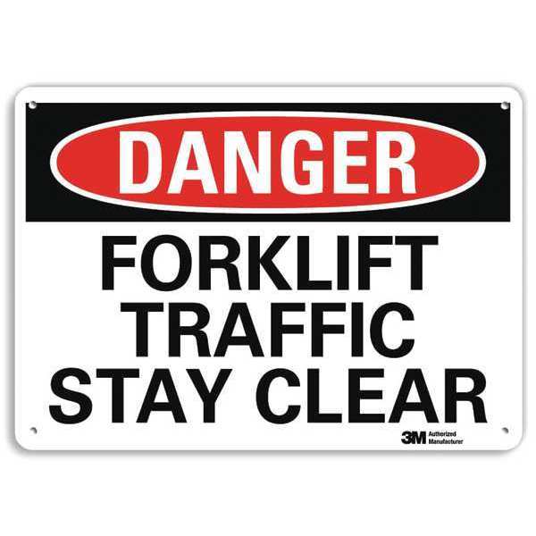 Danger Sign, 7 in H, 10 in W, Plastic, Vertical Rectangle, English, U3-1515-NP_10X7